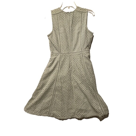 Ann Taylor Eyelet Fit & Flare Dress Mint Green Womens Size 2 Petite Sleeveless - Picture 2 of 5